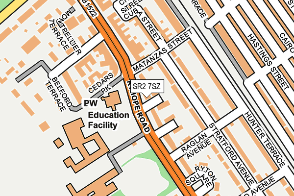 SR2 7SZ map - OS OpenMap – Local (Ordnance Survey)