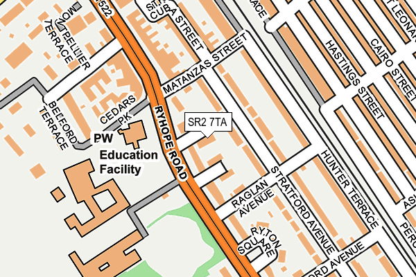 SR2 7TA map - OS OpenMap – Local (Ordnance Survey)