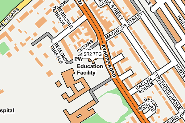 SR2 7TG map - OS OpenMap – Local (Ordnance Survey)