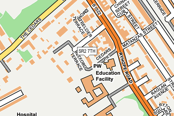 SR2 7TH map - OS OpenMap – Local (Ordnance Survey)
