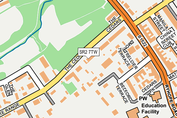 SR2 7TW map - OS OpenMap – Local (Ordnance Survey)