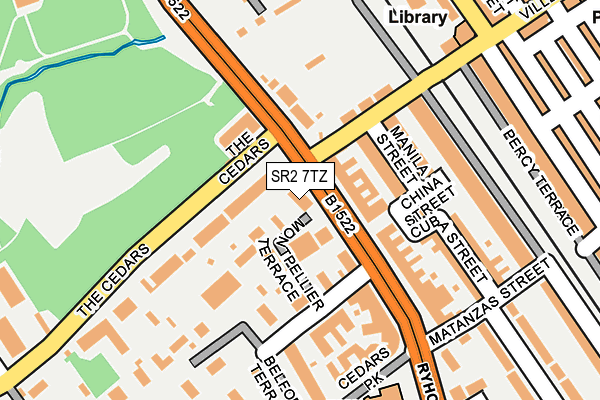 SR2 7TZ map - OS OpenMap – Local (Ordnance Survey)