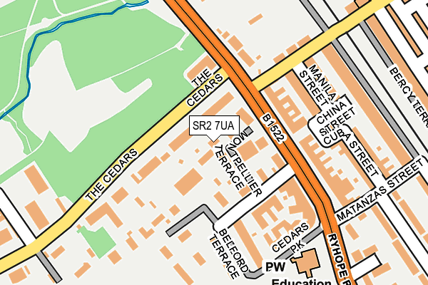 SR2 7UA map - OS OpenMap – Local (Ordnance Survey)