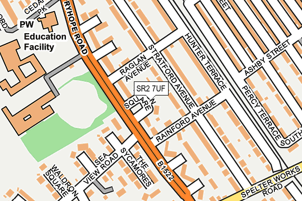 SR2 7UF map - OS OpenMap – Local (Ordnance Survey)