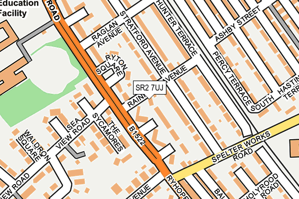 SR2 7UJ map - OS OpenMap – Local (Ordnance Survey)