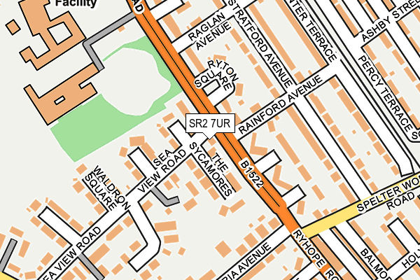 SR2 7UR map - OS OpenMap – Local (Ordnance Survey)