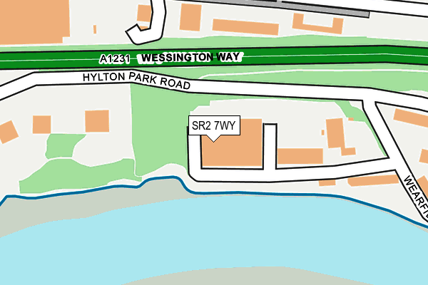 SR2 7WY map - OS OpenMap – Local (Ordnance Survey)