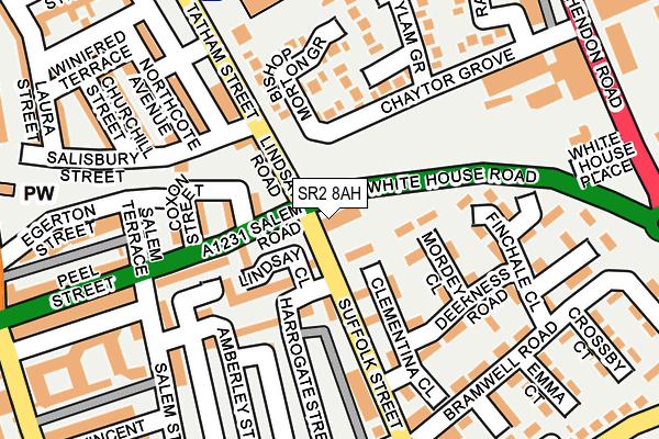 SR2 8AH map - OS OpenMap – Local (Ordnance Survey)