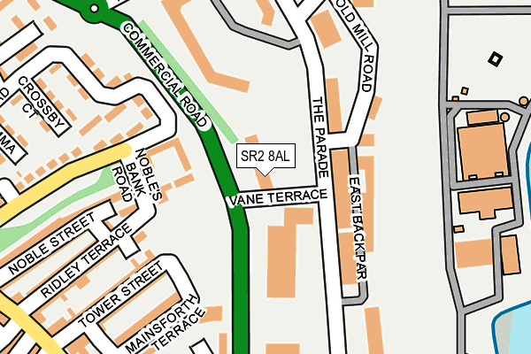 SR2 8AL map - OS OpenMap – Local (Ordnance Survey)