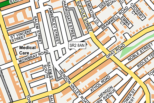 SR2 8AN map - OS OpenMap – Local (Ordnance Survey)