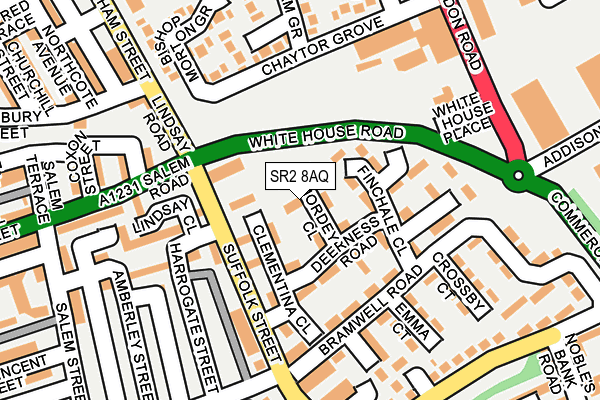 SR2 8AQ map - OS OpenMap – Local (Ordnance Survey)