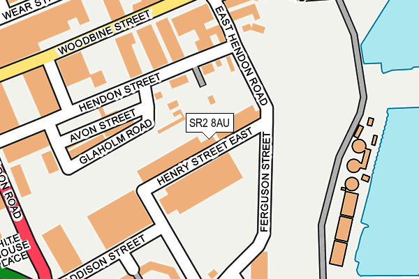 SR2 8AU map - OS OpenMap – Local (Ordnance Survey)