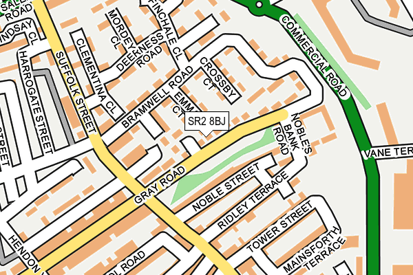 SR2 8BJ map - OS OpenMap – Local (Ordnance Survey)