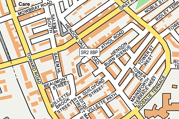 SR2 8BP map - OS OpenMap – Local (Ordnance Survey)