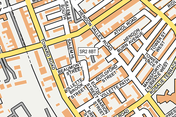 SR2 8BT map - OS OpenMap – Local (Ordnance Survey)