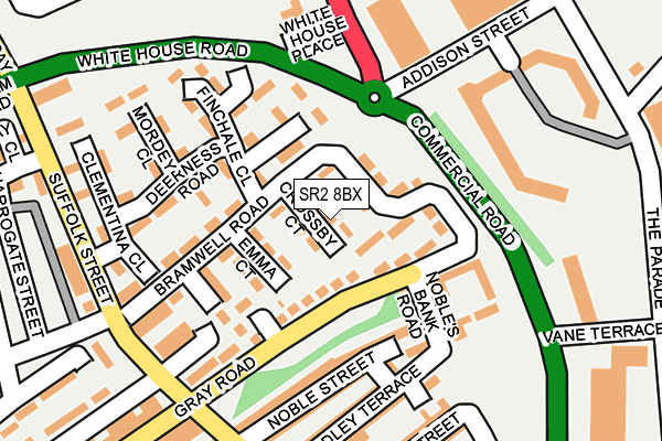 SR2 8BX map - OS OpenMap – Local (Ordnance Survey)