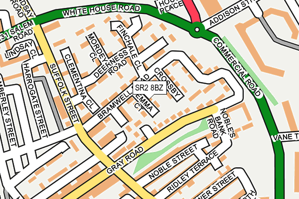 SR2 8BZ map - OS OpenMap – Local (Ordnance Survey)