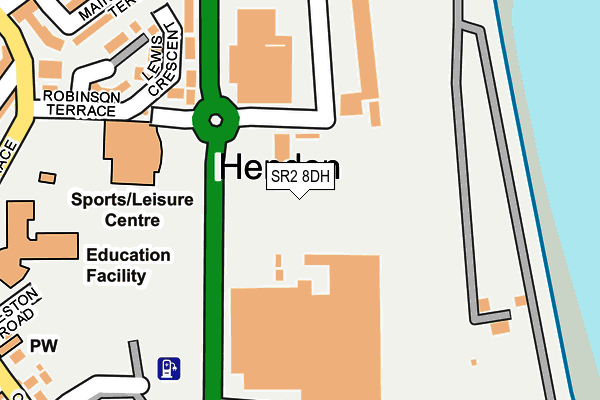 SR2 8DH map - OS OpenMap – Local (Ordnance Survey)