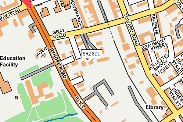 SR2 8DU map - OS OpenMap – Local (Ordnance Survey)