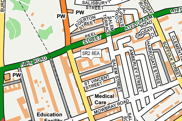 SR2 8EA map - OS OpenMap – Local (Ordnance Survey)