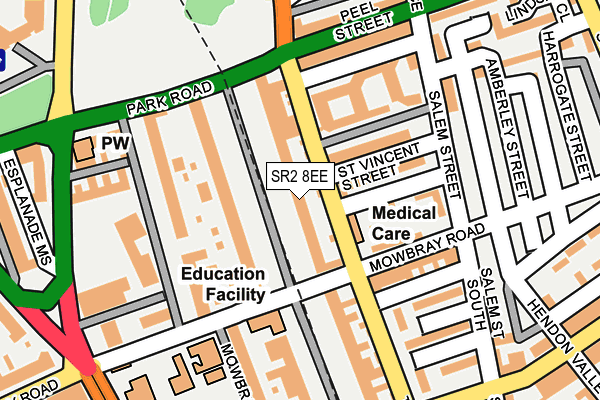 SR2 8EE map - OS OpenMap – Local (Ordnance Survey)