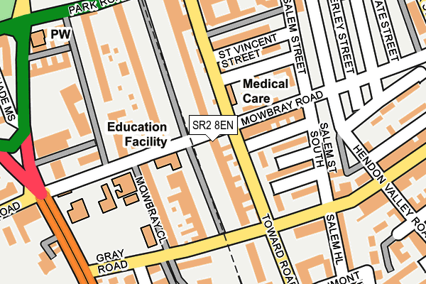 SR2 8EN map - OS OpenMap – Local (Ordnance Survey)