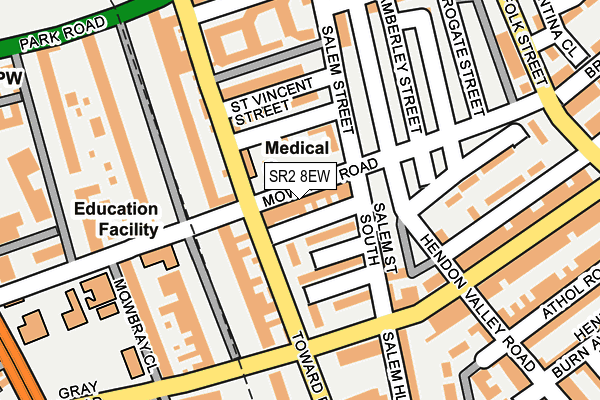 SR2 8EW map - OS OpenMap – Local (Ordnance Survey)