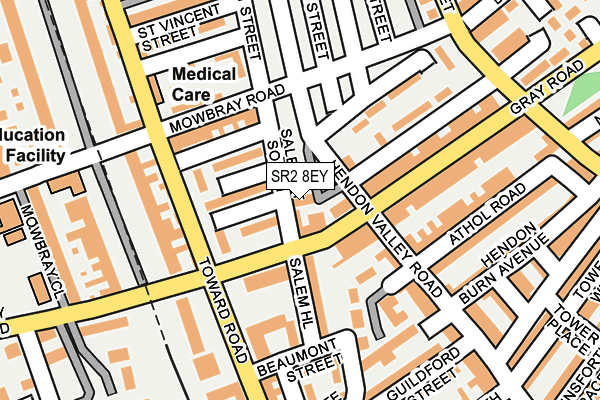 SR2 8EY map - OS OpenMap – Local (Ordnance Survey)