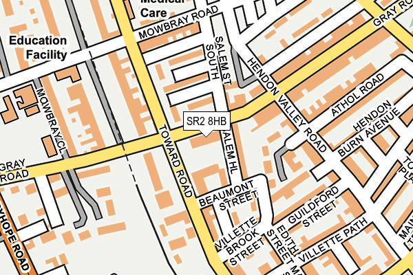 SR2 8HB map - OS OpenMap – Local (Ordnance Survey)