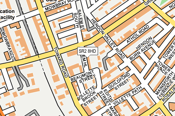 SR2 8HD map - OS OpenMap – Local (Ordnance Survey)