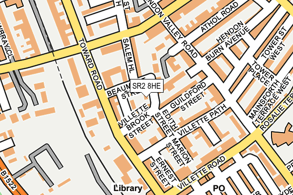 SR2 8HE map - OS OpenMap – Local (Ordnance Survey)