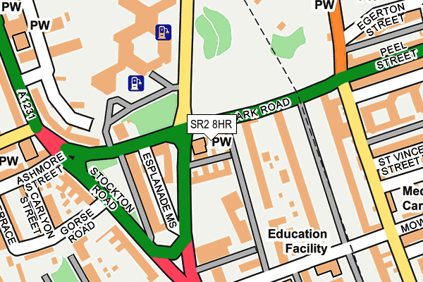 SR2 8HR map - OS OpenMap – Local (Ordnance Survey)