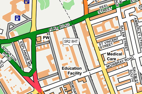 SR2 8HT map - OS OpenMap – Local (Ordnance Survey)