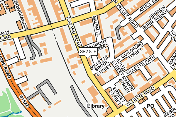 SR2 8JF map - OS OpenMap – Local (Ordnance Survey)