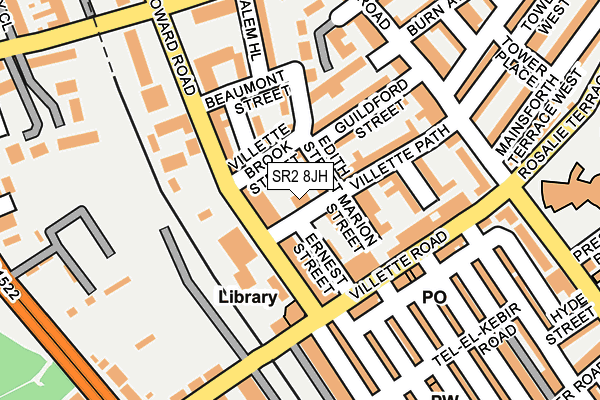 SR2 8JH map - OS OpenMap – Local (Ordnance Survey)