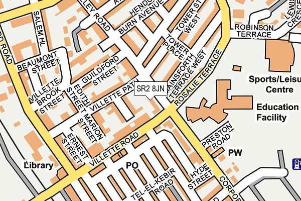 SR2 8JN map - OS OpenMap – Local (Ordnance Survey)