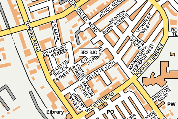 SR2 8JQ map - OS OpenMap – Local (Ordnance Survey)