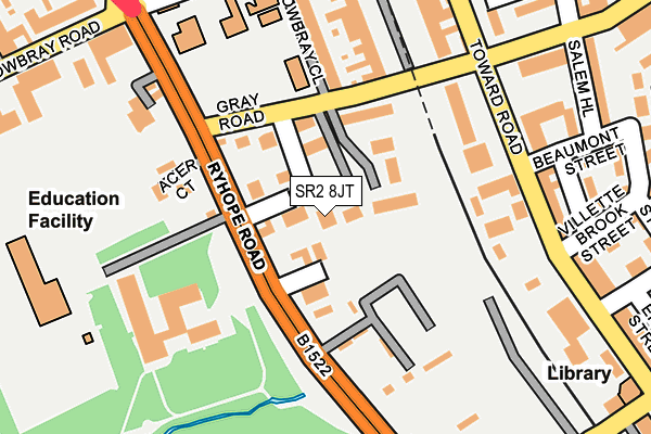 SR2 8JT map - OS OpenMap – Local (Ordnance Survey)