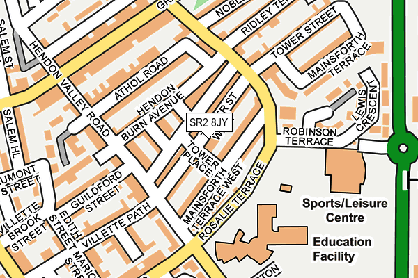 SR2 8JY map - OS OpenMap – Local (Ordnance Survey)