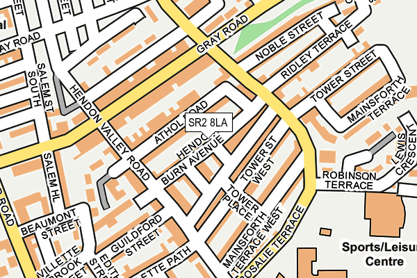 SR2 8LA map - OS OpenMap – Local (Ordnance Survey)