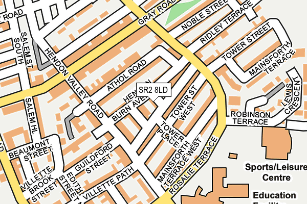 SR2 8LD map - OS OpenMap – Local (Ordnance Survey)
