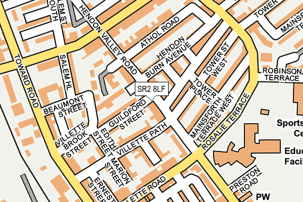 SR2 8LF map - OS OpenMap – Local (Ordnance Survey)