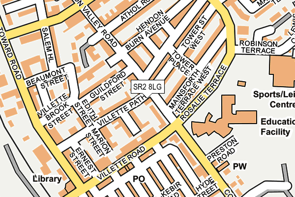 SR2 8LG map - OS OpenMap – Local (Ordnance Survey)