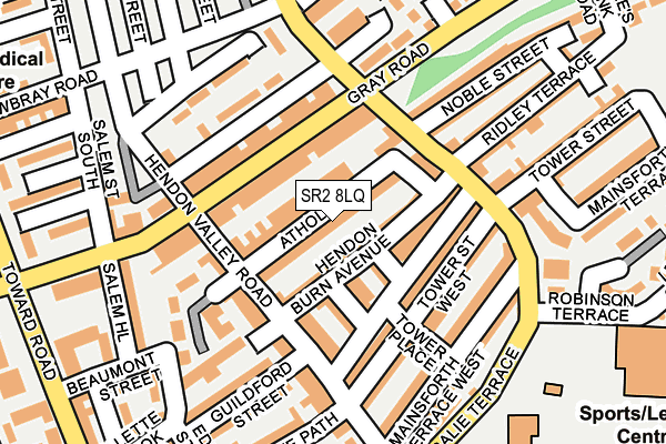 SR2 8LQ map - OS OpenMap – Local (Ordnance Survey)