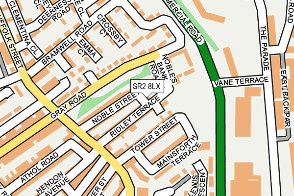 SR2 8LX map - OS OpenMap – Local (Ordnance Survey)
