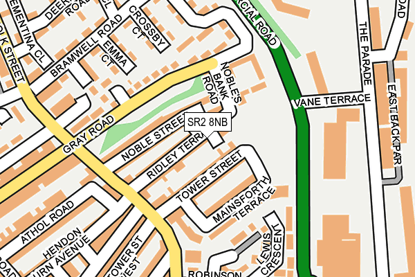 SR2 8NB map - OS OpenMap – Local (Ordnance Survey)