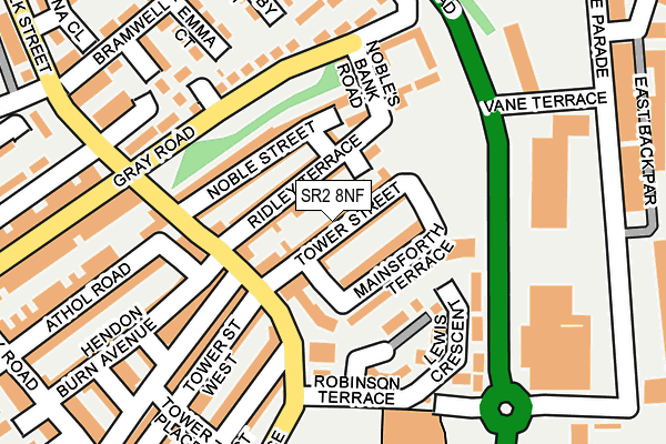 SR2 8NF map - OS OpenMap – Local (Ordnance Survey)