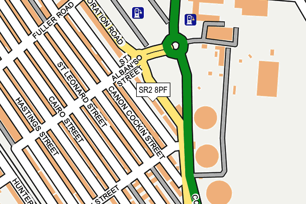 SR2 8PF map - OS OpenMap – Local (Ordnance Survey)