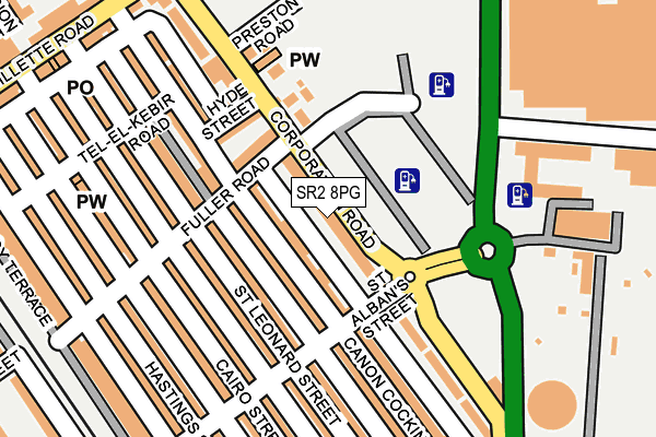 SR2 8PG map - OS OpenMap – Local (Ordnance Survey)