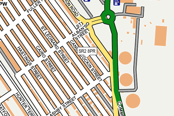 SR2 8PR map - OS OpenMap – Local (Ordnance Survey)